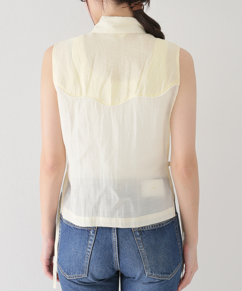 SLOBE citron.(スローブシトロン)の「SLOBE citron.ウェスタンスターシャツベスト(ベスト・レディース・アイボリー・FREE)」の15枚目の写真