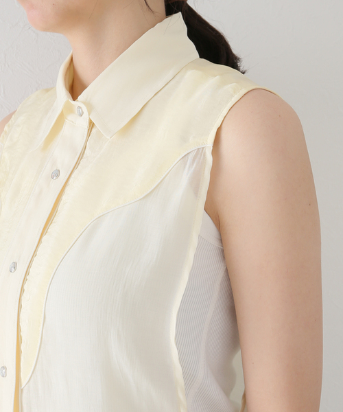 SLOBE citron.(スローブシトロン)の「SLOBE citron.ウェスタンスターシャツベスト(ベスト・レディース・アイボリー・FREE)」の18枚目の写真