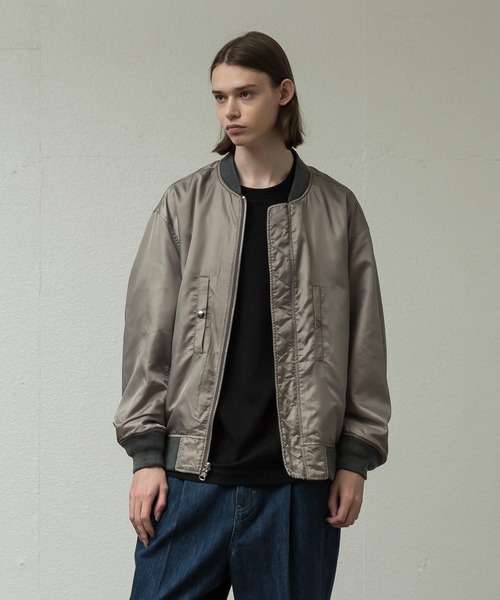 SLICK(スリック)の「T/RギャバコンビネーションMA-1(MA-1・メンズ・ブラック/モカ・2/3/1)」の14枚目の写真