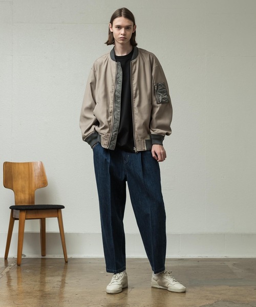 SLICK(スリック)の「T/RギャバコンビネーションMA-1(MA-1・メンズ・ブラック/モカ・2/3/1)」の20枚目の写真