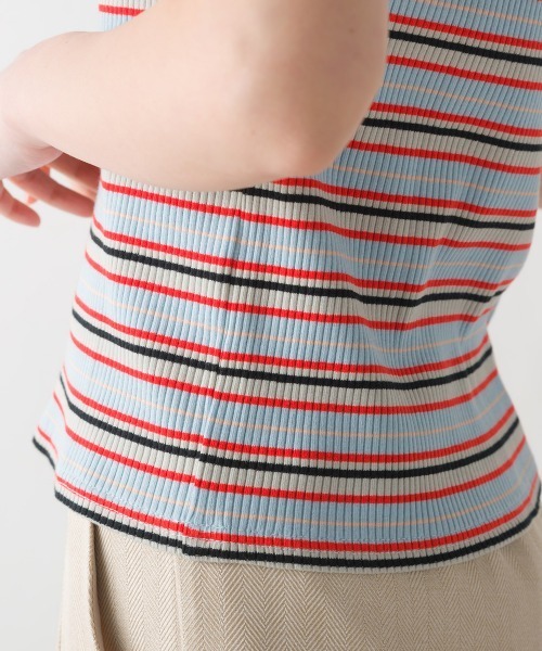 OMNES（オムネス）の「2way マルチボーダーフライスリブタンクトップ（タンクトップ・レディース・ブルー/ネイビー/イエロー/ベージュ・FREE）」の7枚目の写真