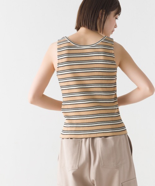 OMNES（オムネス）の「2way マルチボーダーフライスリブタンクトップ（タンクトップ・レディース・ブルー/ネイビー/イエロー/ベージュ・FREE）」の12枚目の写真