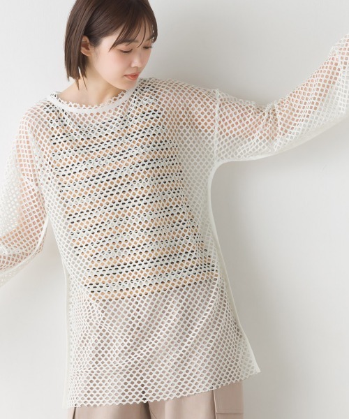 OMNES（オムネス）の「2way マルチボーダーフライスリブタンクトップ（タンクトップ・レディース・ブルー/ネイビー/イエロー/ベージュ・FREE）」の13枚目の写真