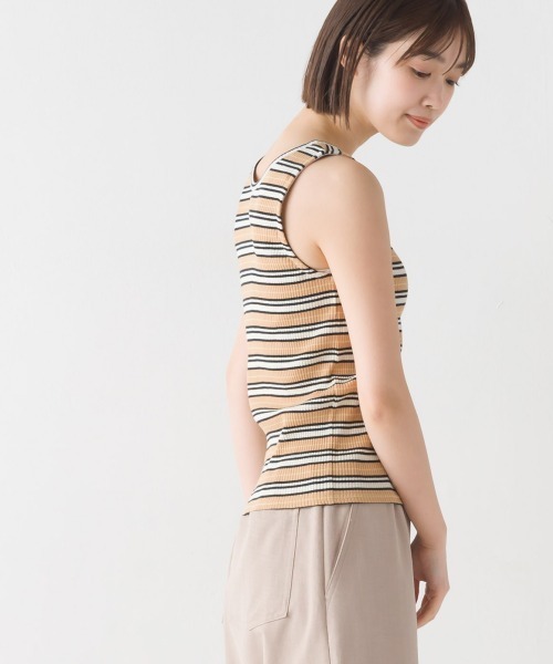 OMNES（オムネス）の「2way マルチボーダーフライスリブタンクトップ（タンクトップ・レディース・ブルー/ネイビー/イエロー/ベージュ・FREE）」の14枚目の写真