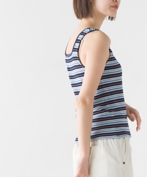 OMNES（オムネス）の「2way マルチボーダーフライスリブタンクトップ（タンクトップ・レディース・ブルー/ネイビー/イエロー/ベージュ・FREE）」の16枚目の写真