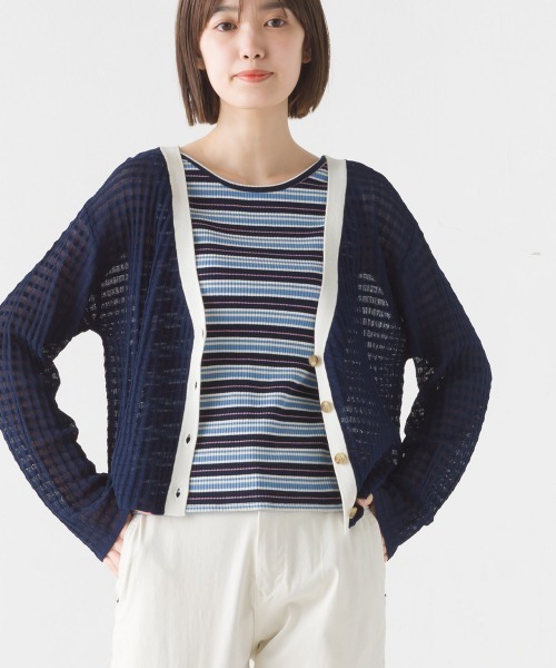 OMNES（オムネス）の「2way マルチボーダーフライスリブタンクトップ（タンクトップ・レディース・ブルー/ネイビー/イエロー/ベージュ・FREE）」の19枚目の写真