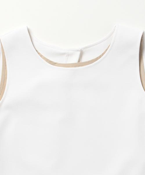 Demi-Luxe BEAMS（デミルクス ビームス）の「Demi-Luxe BEAMS / ツーインワン ノースリーブブラウス（シャツ/ブラウス・レディース・ホワイト/ブラック・38/36）」の5枚目の写真