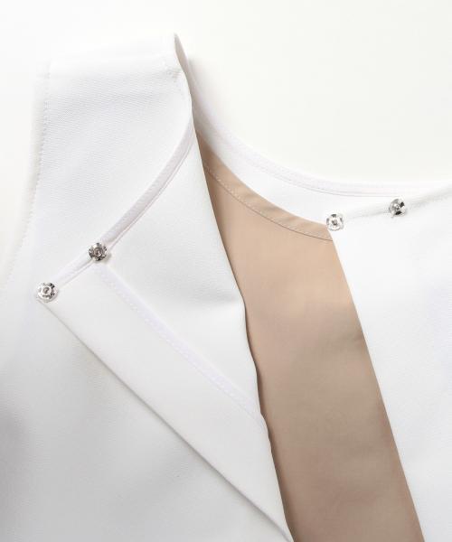 Demi-Luxe BEAMS（デミルクス ビームス）の「Demi-Luxe BEAMS / ツーインワン ノースリーブブラウス（シャツ/ブラウス・レディース・ホワイト/ブラック・38/36）」の7枚目の写真