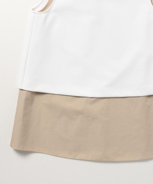 Demi-Luxe BEAMS（デミルクス ビームス）の「Demi-Luxe BEAMS / ツーインワン ノースリーブブラウス（シャツ/ブラウス・レディース・ホワイト/ブラック・38/36）」の8枚目の写真