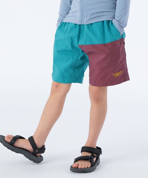 Speedo(スピード)の「Speedo:90~120cm /〈UVカット〉Boys Shorts(水着・キッズ・ネイビー/ブルー系・90/100/110/120)」の2枚目の写真