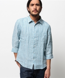 417 EDIFICE | ◇リネンストライプレギュラーカラー 7/S シャツ(シャツ/ブラウス)