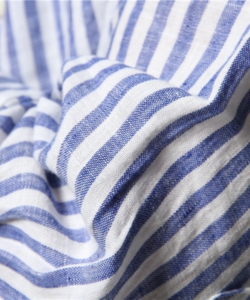 417 EDIFICE（フォーワンセブンエディフィス）の「◇リネンストライプレギュラーカラー 7/S シャツ（シャツ/ブラウス・メンズ・グリーン/ネイビー・MEDIUM/LARGE/SMALL）」の10枚目の写真