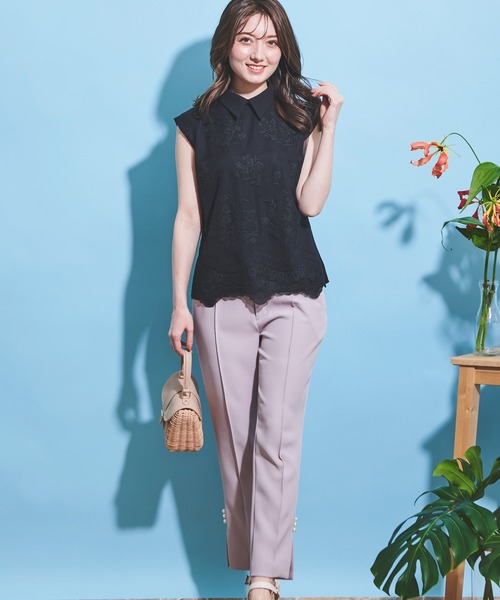 NOELA（ノエラ）の「サイドパールスリットパンツ（その他パンツ・レディース・オフホワイト/ピンク/ラベンダー・S/M）」の2枚目の写真