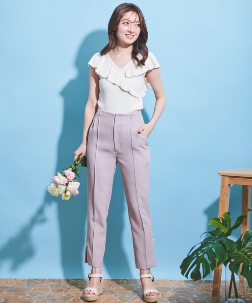 NOELA（ノエラ）の「サイドパールスリットパンツ（その他パンツ・レディース・オフホワイト/ピンク/ラベンダー・S/M）」の13枚目の写真