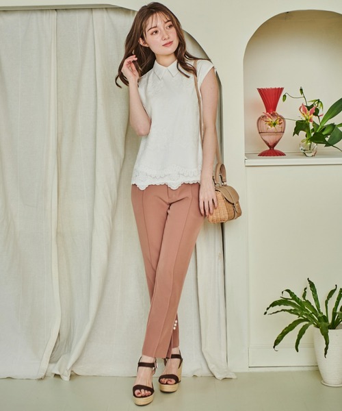 NOELA（ノエラ）の「サイドパールスリットパンツ（その他パンツ・レディース・オフホワイト/ピンク/ラベンダー・S/M）」の12枚目の写真