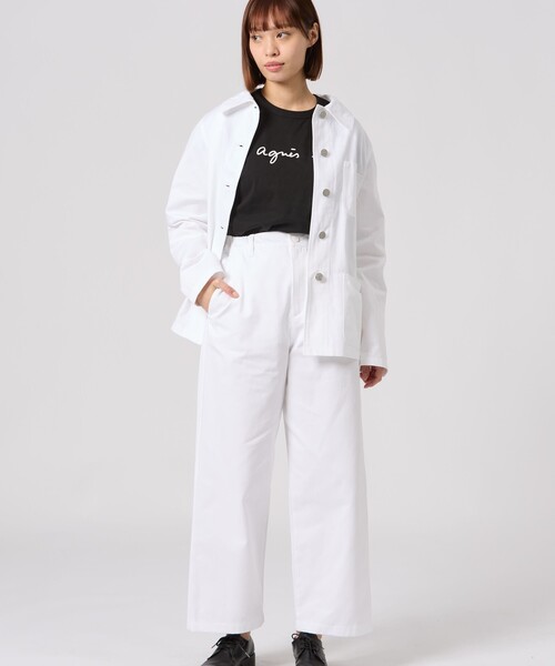 agnes b.（アニエスベー）の「ロゴプリント コットン 半袖Tシャツ "Brando"（Tシャツ/カットソー・レディース・ブラック・3/1/2）」の22枚目の写真