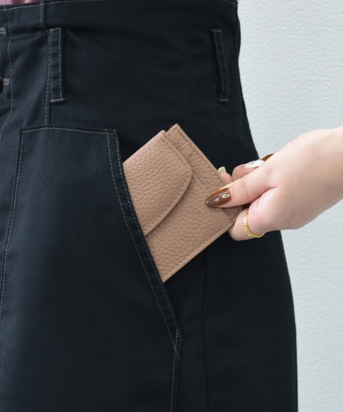 ALTROSE（アルトローズ）の「レザー 本革 ポケット付 パスケース カードケース ミニ財布 フラグメントケース（カードケース・レディース・グリーン/ピンク/ベージュ/ブラック・FREE）」の21枚目の写真