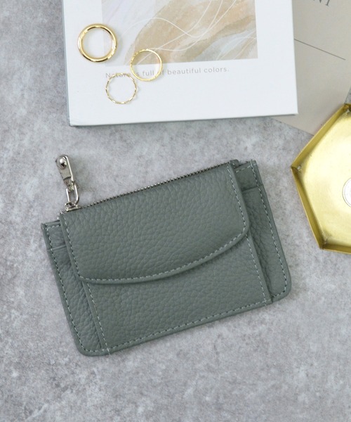 ALTROSE（アルトローズ）の「レザー 本革 ポケット付 パスケース カードケース ミニ財布 フラグメントケース（カードケース・レディース・グリーン/ピンク/ベージュ/ブラック・FREE）」の5枚目の写真