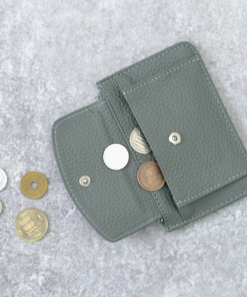 ALTROSE（アルトローズ）の「レザー 本革 ポケット付 パスケース カードケース ミニ財布 フラグメントケース（カードケース・レディース・グリーン/ピンク/ベージュ/ブラック・FREE）」の6枚目の写真