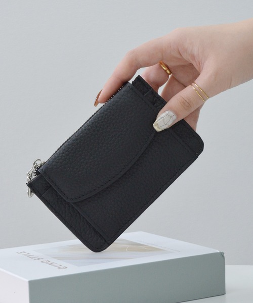 ALTROSE（アルトローズ）の「レザー 本革 ポケット付 パスケース カードケース ミニ財布 フラグメントケース（カードケース・レディース・グリーン/ピンク/ベージュ/ブラック・FREE）」の12枚目の写真