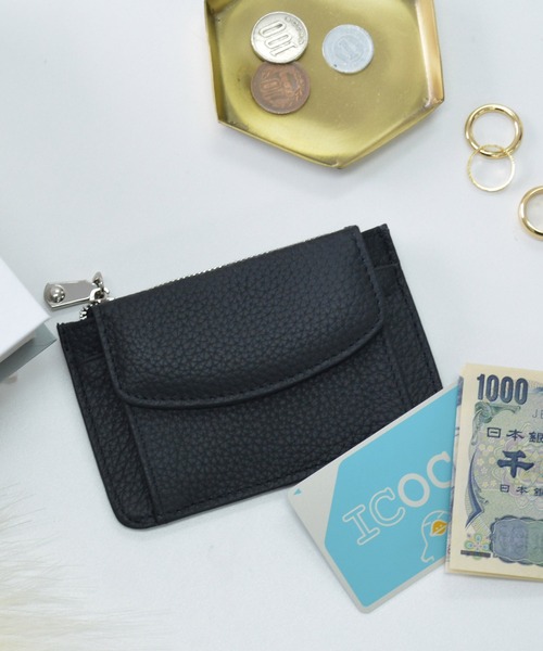 ALTROSE（アルトローズ）の「レザー 本革 ポケット付 パスケース カードケース ミニ財布 フラグメントケース（カードケース・レディース・グリーン/ピンク/ベージュ/ブラック・FREE）」の14枚目の写真