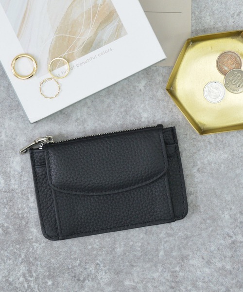 ALTROSE（アルトローズ）の「レザー 本革 ポケット付 パスケース カードケース ミニ財布 フラグメントケース（カードケース・レディース・グリーン/ピンク/ベージュ/ブラック・FREE）」の13枚目の写真