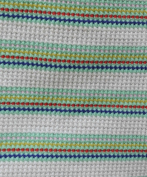 CORNERS（コーナーズ）の「マルチカラーボーダーワッフルオーバーサイズTシャツ（Tシャツ/カットソー・レディース・オレンジ/ブルー/アイボリー・M）」の15枚目の写真