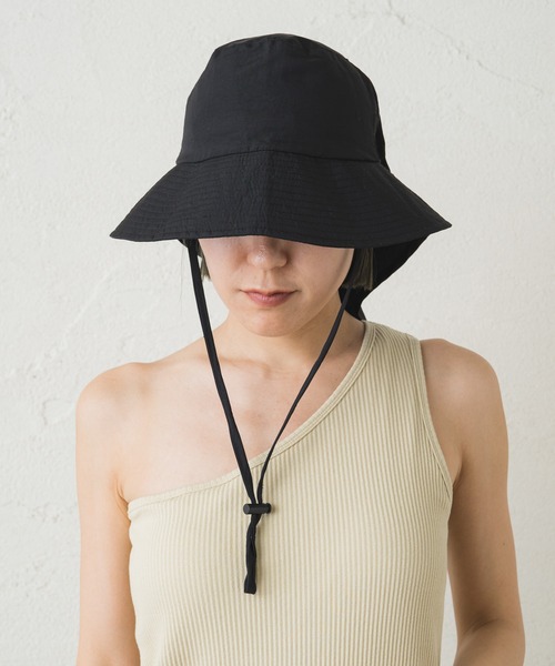 Omekashi(オメカシ)の「earthy_ナイロンシェードハット(ハット・レディース・ブラック/ベージュ・FREE)」の11枚目の写真