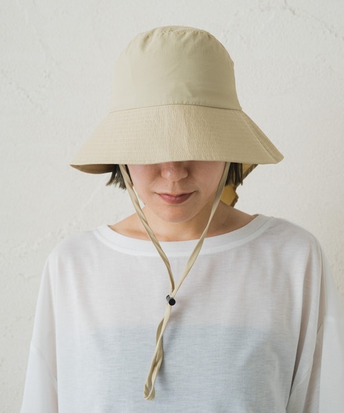 Omekashi(オメカシ)の「earthy_ナイロンシェードハット(ハット・レディース・ブラック/ベージュ・FREE)」の5枚目の写真