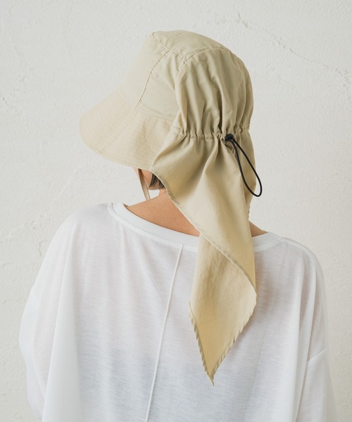 Omekashi(オメカシ)の「earthy_ナイロンシェードハット(ハット・レディース・ブラック/ベージュ・FREE)」の7枚目の写真