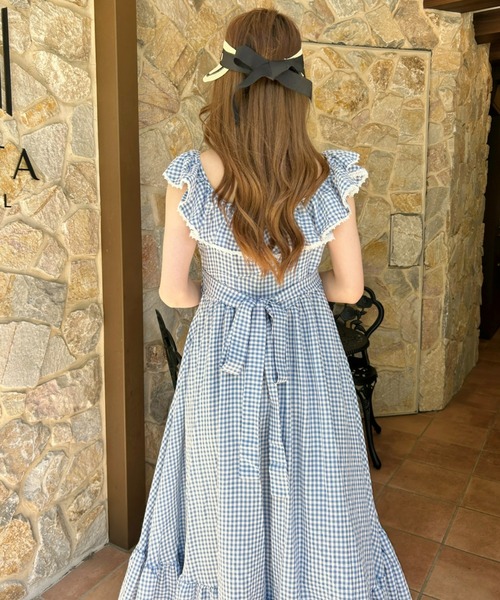 エムミーエメ mmeeme オフショルリボンチェックワンピース ♥試着のみ♥ オフショルリボンチェックワンピース M me eme