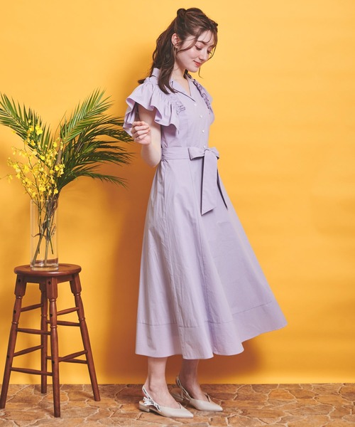 Noela❤️ストライプシャツカラーワンピース　ノエラ Noela（ノエラ）の「ストライプシャツカラーワンピース
