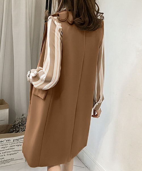 COCOMOMO（ココモモ）の「テーラード ロングジレ（ベスト・レディース・ブラック/カーキ/ブラウン・M/L/XL）」の14枚目の写真