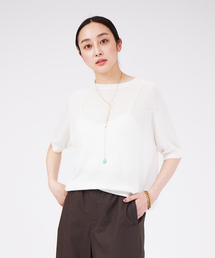 qualite | レーヨンリネンクールネックニット(ニット/セーター)