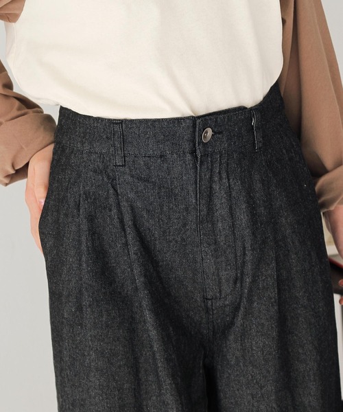 Crisp（クリスプ）の「ハイウエストワイドパンツ（デニムパンツ・レディース・ブラック/アイボリー・MEDIUM/SMALL）」の10枚目の写真