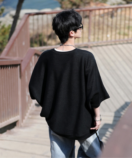 neos(ネオス)の「【neos -addictive design-】ビッグシルエット ミラノリブ ドルマン サマーニット セーター(ニット/セーター・メンズ・チャコールグレー/ブラック/グリーン/ホワイト/グレイッシュベージュ/ブルー/ワインレッド/ダークグレー/ブラウン・MEDIUM/LARGE)」の17枚目の写真