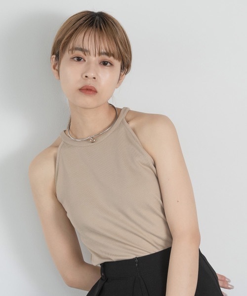 lawgy（ラウジー）の「halter neck camisole（キャミソール・レディース・ブラック/ベージュ/ホワイト・FREE）」の9枚目の写真