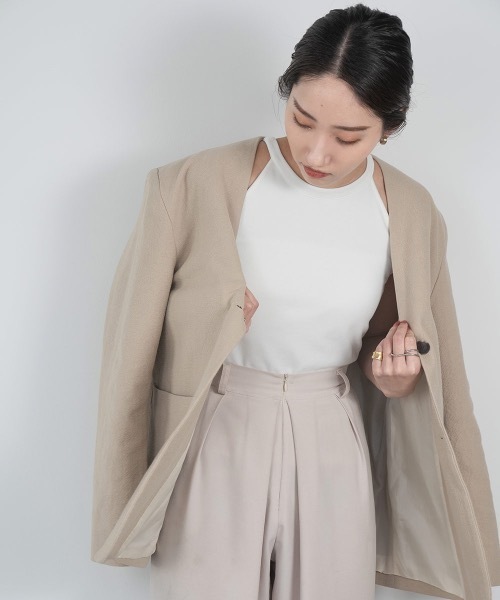 lawgy（ラウジー）の「halter neck camisole（キャミソール・レディース・ブラック/ベージュ/ホワイト・FREE）」の6枚目の写真