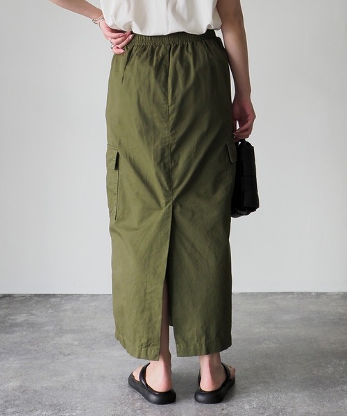 Riberry（リベリー）の「ウエストドロストカーゴタイトスカート（スカート・レディース・カーキ/オフホワイト/ブラック・MEDIUM）」の13枚目の写真