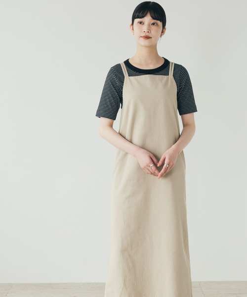 FORK&SPOON(フォークアンドスプーン)の「FORK&SPOON ストレートラインキャミソールワンピース(ワンピース・レディース・ネイビー/ベージュ・1/2)」の5枚目の写真