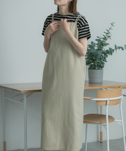 FORK&SPOON(フォークアンドスプーン)の「FORK&SPOON ストレートラインキャミソールワンピース(ワンピース・レディース・ネイビー/ベージュ・1/2)」の11枚目の写真