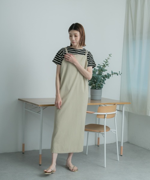 FORK&SPOON(フォークアンドスプーン)の「FORK&SPOON ストレートラインキャミソールワンピース(ワンピース・レディース・ネイビー/ベージュ・1/2)」の15枚目の写真