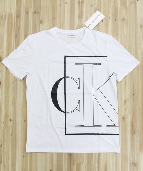 Calvin Klein(カルバン・クライン)の「CK ビッグロゴ クルーネックTシャツ(Tシャツ/カットソー・メンズ・ホワイト・L/M)」の2枚目の写真