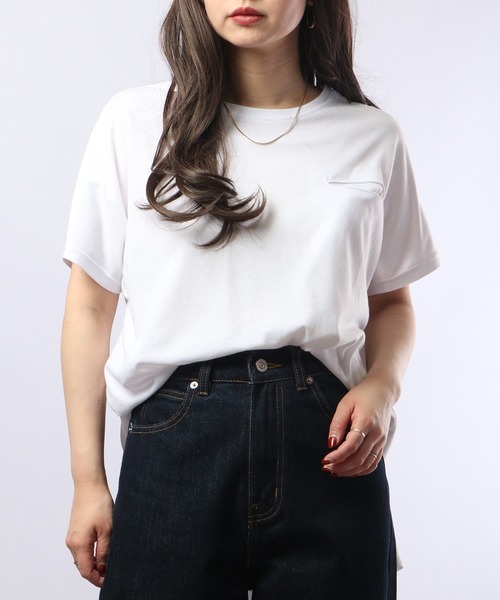 FUNALIVE(ファンアライブ)の「PAGE ONE TC天竺接触冷感ラウンドヘム PO(Tシャツ/カットソー・レディース・レッド/グリーン系/グレイッシュベージュ/ブラック/オフホワイト・M-L)」の3枚目の写真