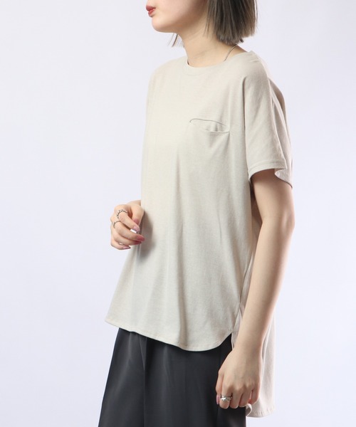 FUNALIVE(ファンアライブ)の「PAGE ONE TC天竺接触冷感ラウンドヘム PO(Tシャツ/カットソー・レディース・レッド/グリーン系/グレイッシュベージュ/ブラック/オフホワイト・M-L)」の10枚目の写真