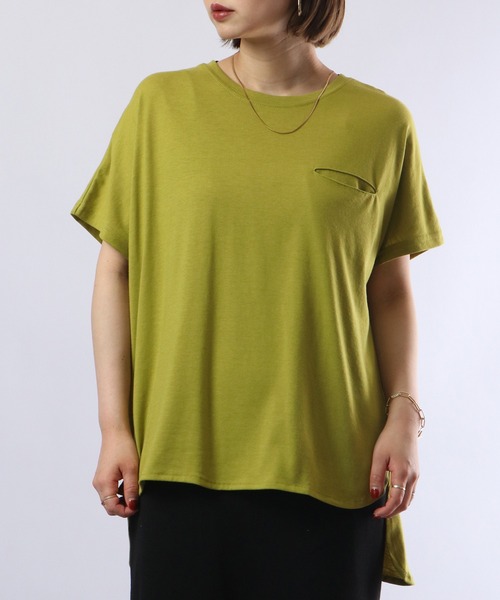 FUNALIVE(ファンアライブ)の「PAGE ONE TC天竺接触冷感ラウンドヘム PO(Tシャツ/カットソー・レディース・レッド/グリーン系/グレイッシュベージュ/ブラック/オフホワイト・M-L)」の17枚目の写真