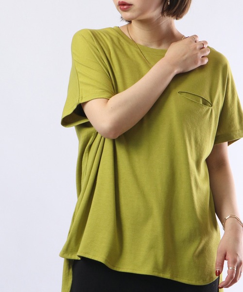 FUNALIVE(ファンアライブ)の「PAGE ONE TC天竺接触冷感ラウンドヘム PO(Tシャツ/カットソー・レディース・レッド/グリーン系/グレイッシュベージュ/ブラック/オフホワイト・M-L)」の18枚目の写真
