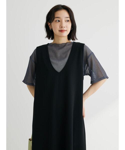 Green Parks(グリーンパークス)の「カットジョーゼットマーメイドジャンスカ(ワンピース・レディース・ブラック/グレイッシュベージュ・FREE)」の12枚目の写真