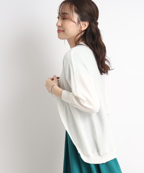 DRESKIP（ドレスキップ）の「◆気になる二の腕カバーにも◎ 7分袖ボレロ　カーディガン（カーディガン/ボレロ・レディース・グリーン/ブラック/ライトベージュ/オフホワイト・00）」の9枚目の写真