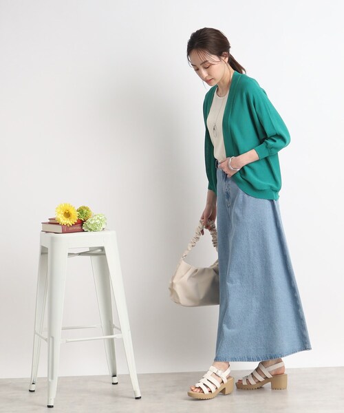 DRESKIP（ドレスキップ）の「◆気になる二の腕カバーにも◎ 7分袖ボレロ　カーディガン（カーディガン/ボレロ・レディース・グリーン/ブラック/ライトベージュ/オフホワイト・00）」の18枚目の写真